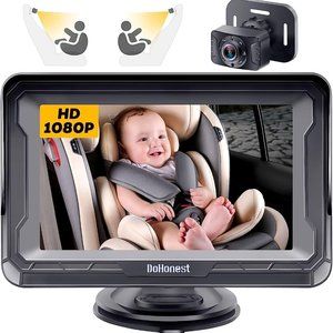 Baby Car Camera HD 1080P: 360° Rotating Plug and Play Easy Install